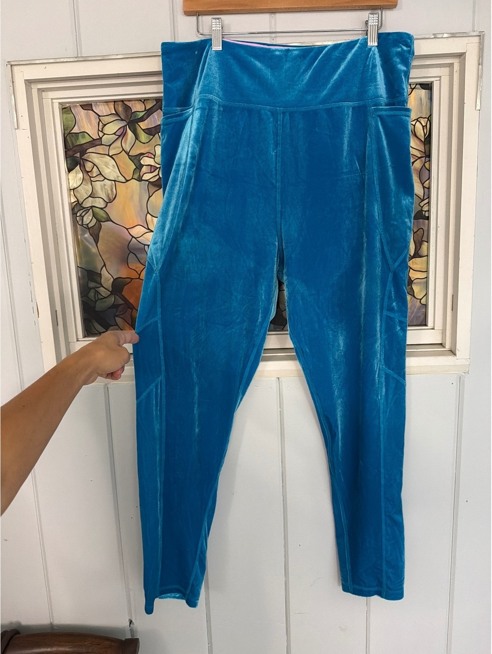 Lilly Pulitzer Women's Blue Velvet high waisted Leggings XXL